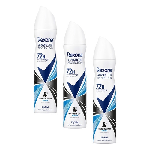 Rexona Advanced Protection 72H Invisible Dry Fresh Antiperspirant Pack of 3