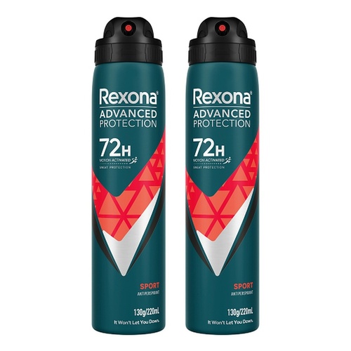 Rexona Advanced Protection 72H Sport Antiperspirant 220mL Pack of 2