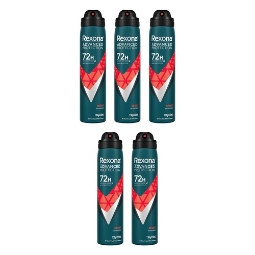 Rexona Advanced Protection 72H Sport Antiperspirant 220mL Pack of 5
