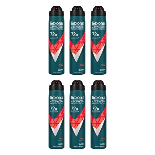 Rexona Advanced Protection 72H Sport Antiperspirant 220mL Pack of 6