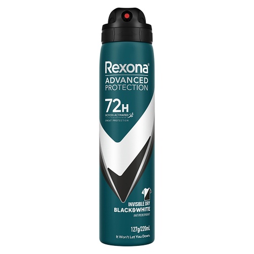 Rexona Advanced Protection Invisible Dry Black & White, 72H, 220mL