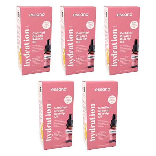 Essano Hydration+ Rosehip Oil Organic 20mL x 6 Bundle of 5