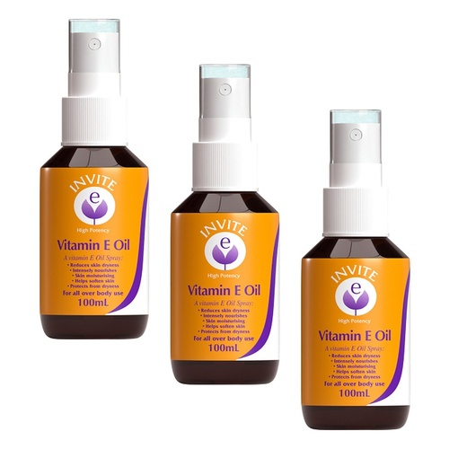 Invite E Vitamin E Oil Spray 100mL Pack of 3
