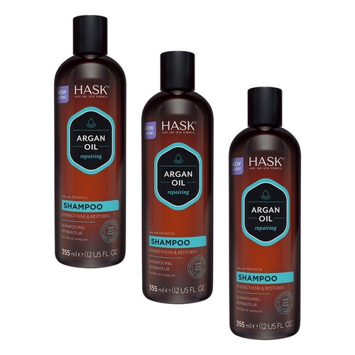 Hask Argan Oil Repairing Shampoo 355mL Pack of 3