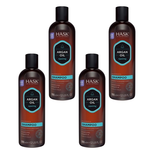 Hask Argan Oil Repairing Shampoo 355mL Pack of 4