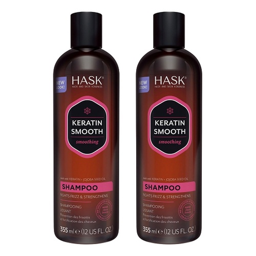 Hask Keratin Smooth Smoothing Shampoo 355mL Pack of 2