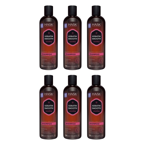 Hask Keratin Smooth Smoothing Shampoo 355mL Pack of 6