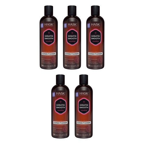 Hask Keratin Smooth Smoothing Conditioner 355mL Pack of 5