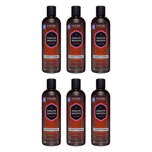 Hask Keratin Smooth Smoothing Conditioner 355mL Pack of 6