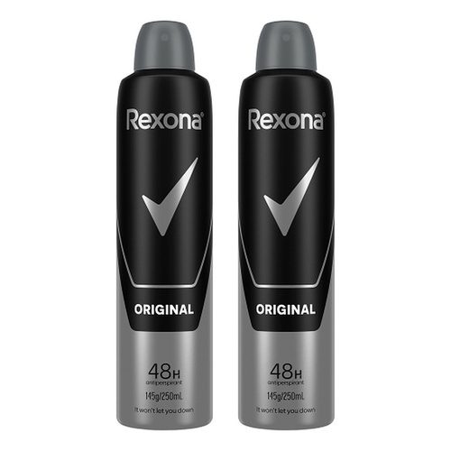 Rexona Men Antiperspirant Aerosol Original 250mL Pack of 2