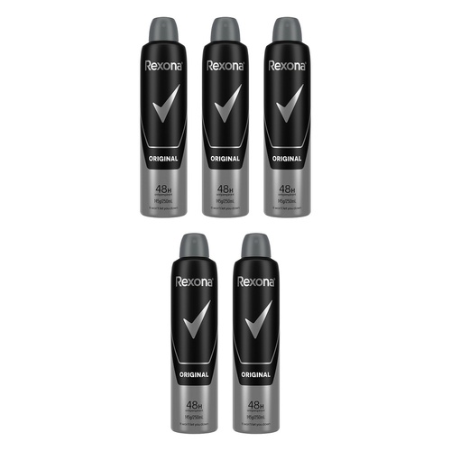 Rexona Men Antiperspirant Aerosol Original 250mL Pack of 5
