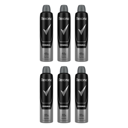 Rexona Men Antiperspirant Aerosol Original 250mL Pack of 6