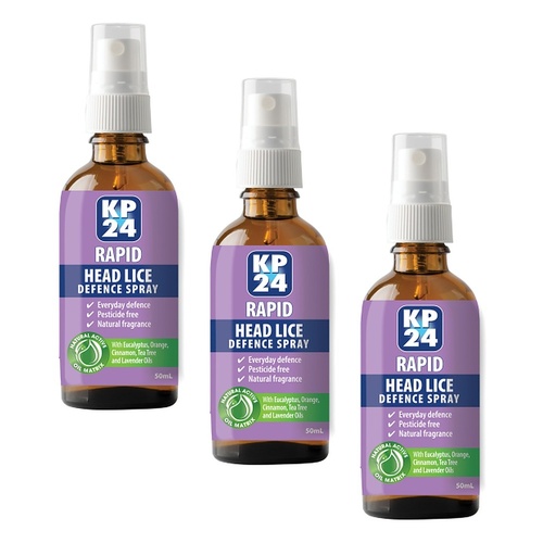 KP24 Rapid Head Lice Defence Spray 50mL Pack of 3