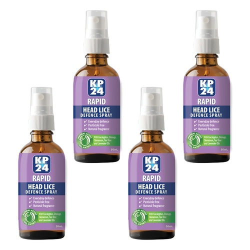 KP24 Rapid Head Lice Defence Spray 50mL Pack of 4