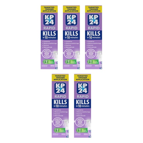 KP24 Rapid Trigger Head Lice Treatment 300mL Pack of 5