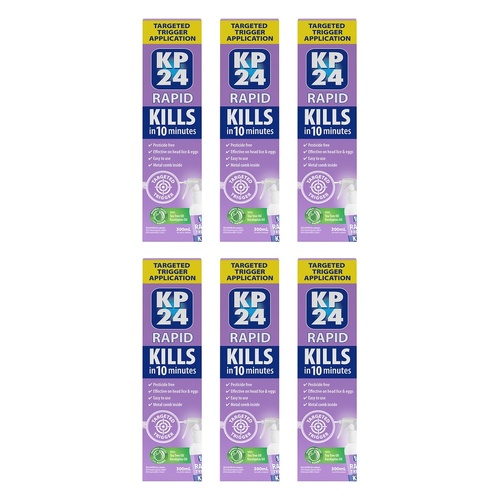 KP24 Rapid Trigger Head Lice Treatment 300mL Pack of 6