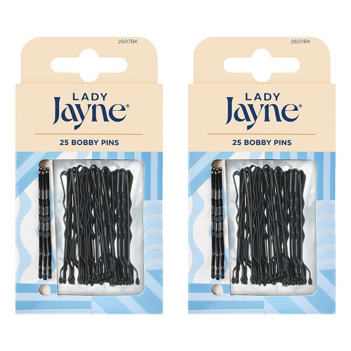 Lady Jayne Black Bobby Pins 25 Pack Bundle of 2