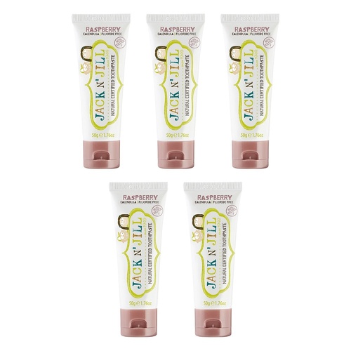 Obsolete Jack N' Jill Children's Natural Toothpaste Raspberry 50g Pack of 5