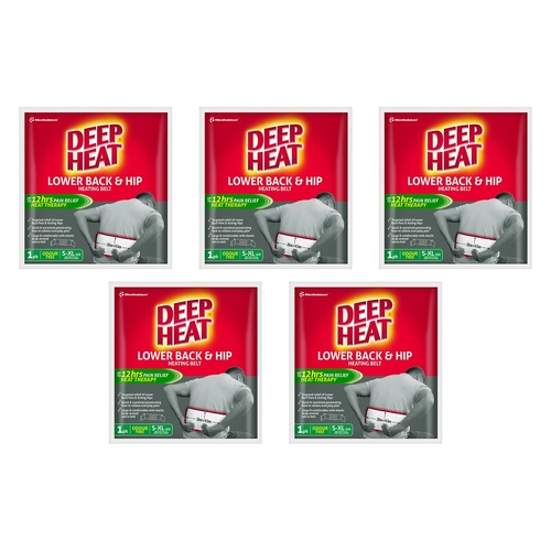 Deep Heat Lower Back and Hip Heating Belt Pack of 5