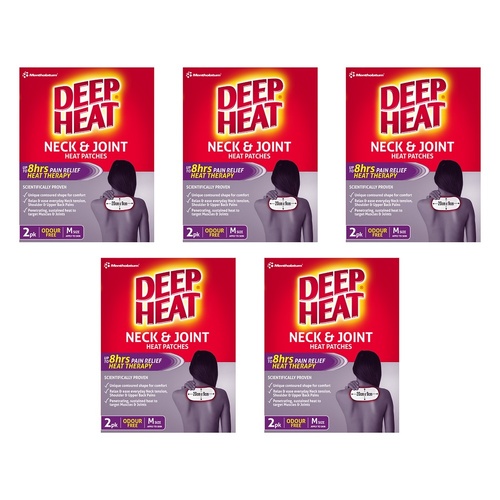 Deep Heat Neck & Joint Heat Patches 2 Pack Bundle of 5