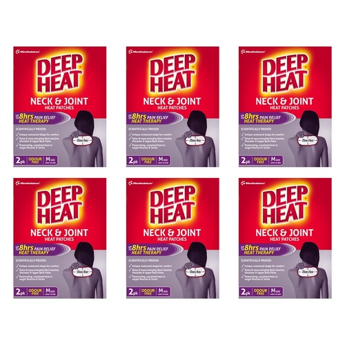 Deep Heat Neck & Joint Heat Patches 2 Pack Bundle of 6