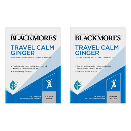 Blackmores Travel Calm Ginger 45 Tablets Pack of 2