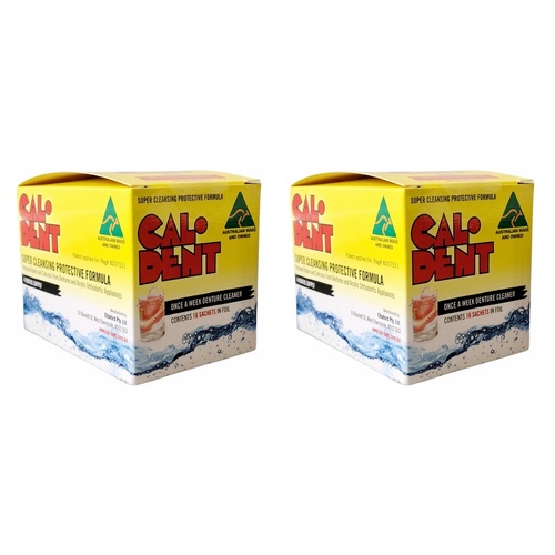 Cal-dent Denture Cleaning 16 Sachets Pack of 2