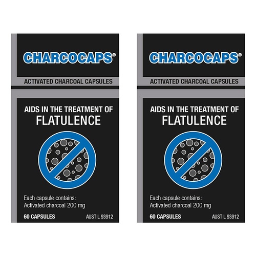 Charcocaps 200mg 60 Capsules Pack of 2
