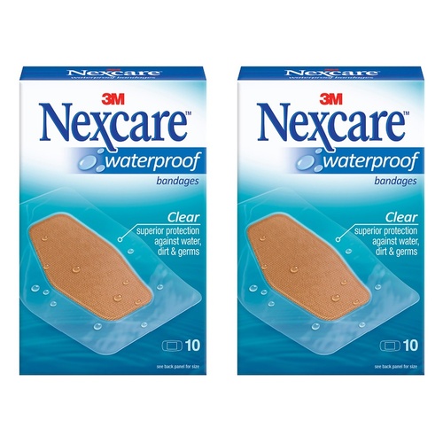 Nexcare Waterproof Strips Large 10 Pack Bundle of 2