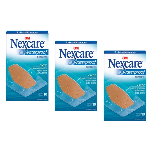 Nexcare Waterproof Strips Large 10 Pack Bundle of 3