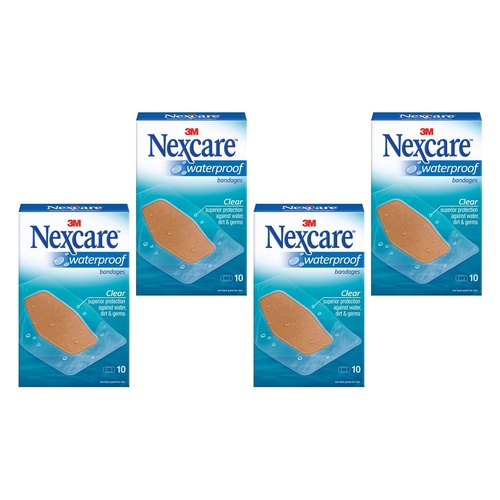 Nexcare Waterproof Strips Large 10 Pack Bundle of 4