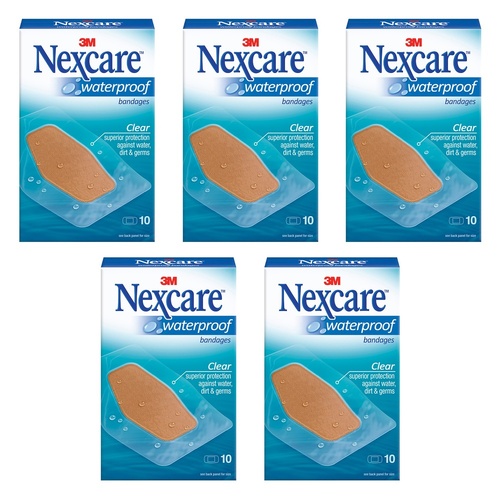 Nexcare Waterproof Strips Large 10 Pack Bundle of 5