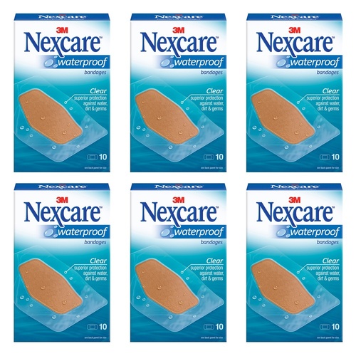Nexcare Waterproof Strips Large 10 Pack Bundle of 6