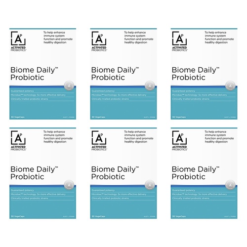 Activated Probiotics Biome Daily Probiotic 30 Capsules Pack of 6