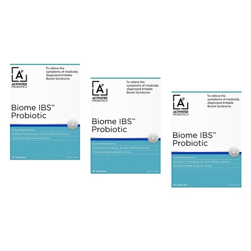 Activated Probiotics Biome IBS Probiotic 30 Capsules Pack of 3