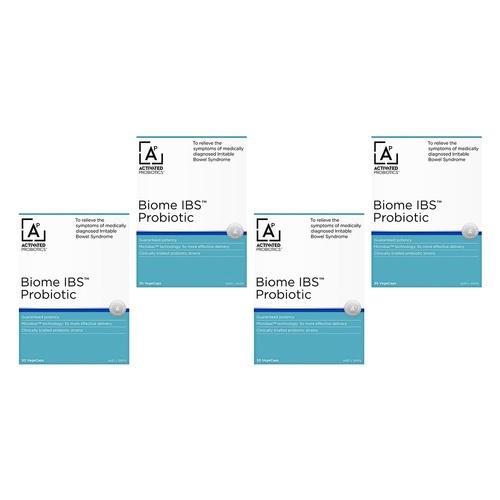 Activated Probiotics Biome IBS Probiotic 30 Capsules Pack of 4