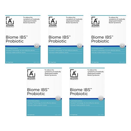 Activated Probiotics Biome IBS Probiotic 30 Capsules Pack of 5