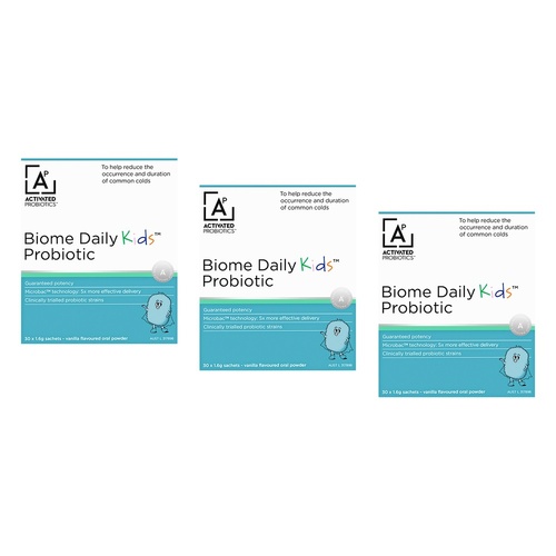 Activated Probiotics Biome Daily Kids Probiotic 30 Sachets Pack of 3