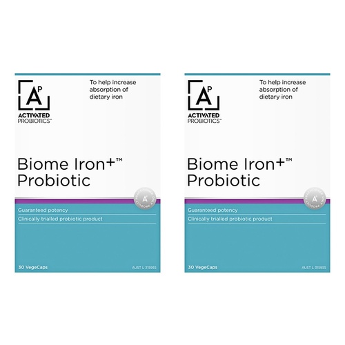 Activated Probiotics Biome Iron+ Probiotic 30 Capsules Pack of 2