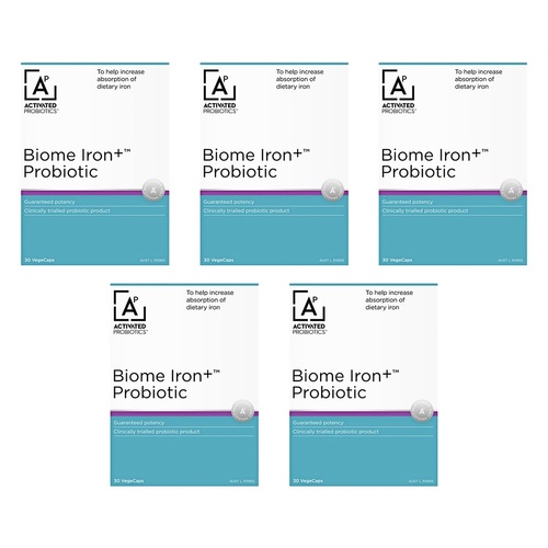 Activated Probiotics Biome Iron+ Probiotic 30 Capsules Pack of 5
