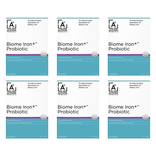 Activated Probiotics Biome Iron+ Probiotic 30 Capsules Pack of 6