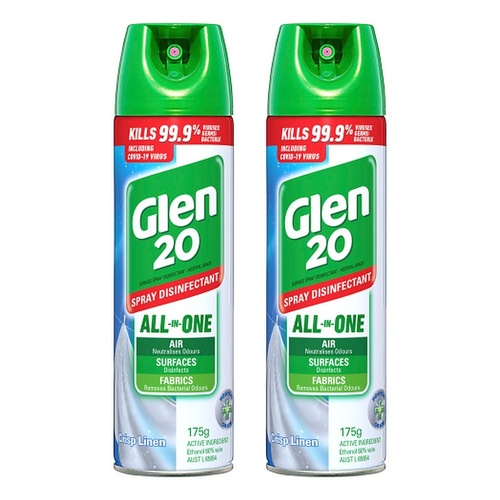 Glen 20 Disinfectant Crisp Linen Scent 175g x 12 Bundle of 2