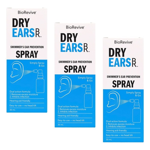 BioRevive Dry Ears Swimmers Ear Prevention Spray 30mL Pack of 3