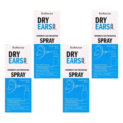 BioRevive Dry Ears Swimmers Ear Prevention Spray 30mL Pack of 4