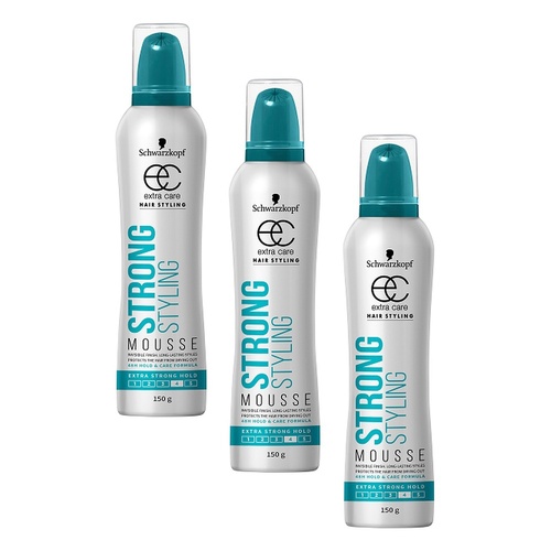 Schwarzkopf Extra Care Strong Styling Mousse Extra Strong Hold 150g Pack of 3