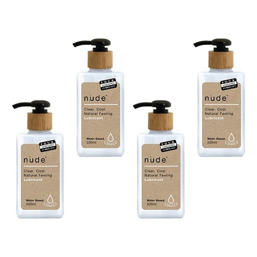 Four Seasons Nude Water Based Lubricant 200mL Pack of 4