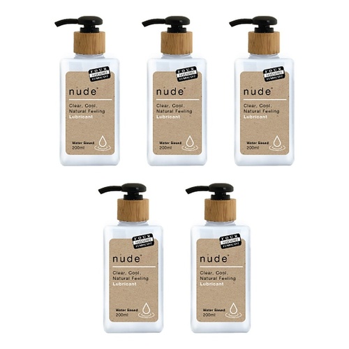 Four Seasons Nude Water Based Lubricant 200mL Pack of 5