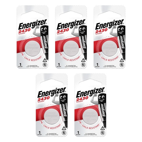Energizer 2430 Lithium Coin Battery Pack of 5
