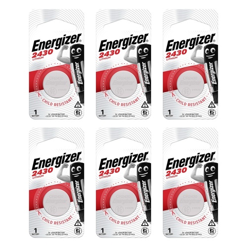 Energizer 2430 Lithium Coin Battery Pack of 6