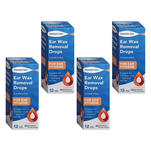 Chemists' Own Ear Wax Removal Drops 12mL Pack of 4